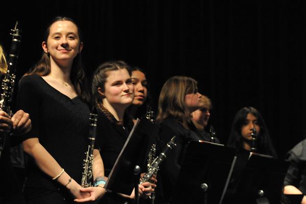 Students performing at the 2023-2024 All County Band Concert